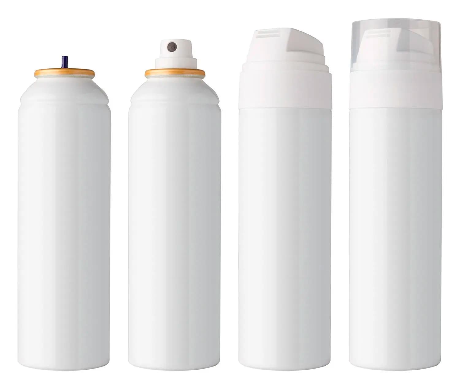 White aerosol cans